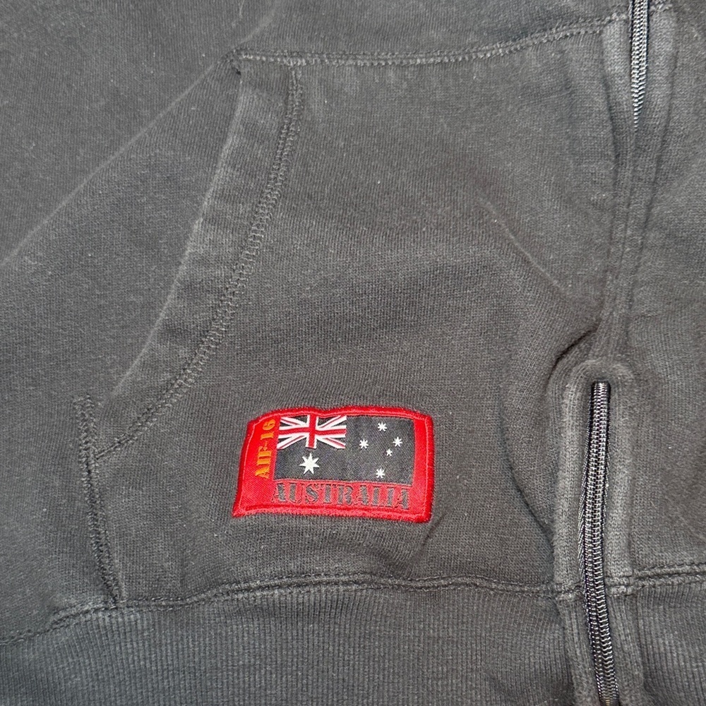 COOGI Black Zip-Up Hoodie with Embroidered Patches Size XXL Big Tall - Picture 9 of 13